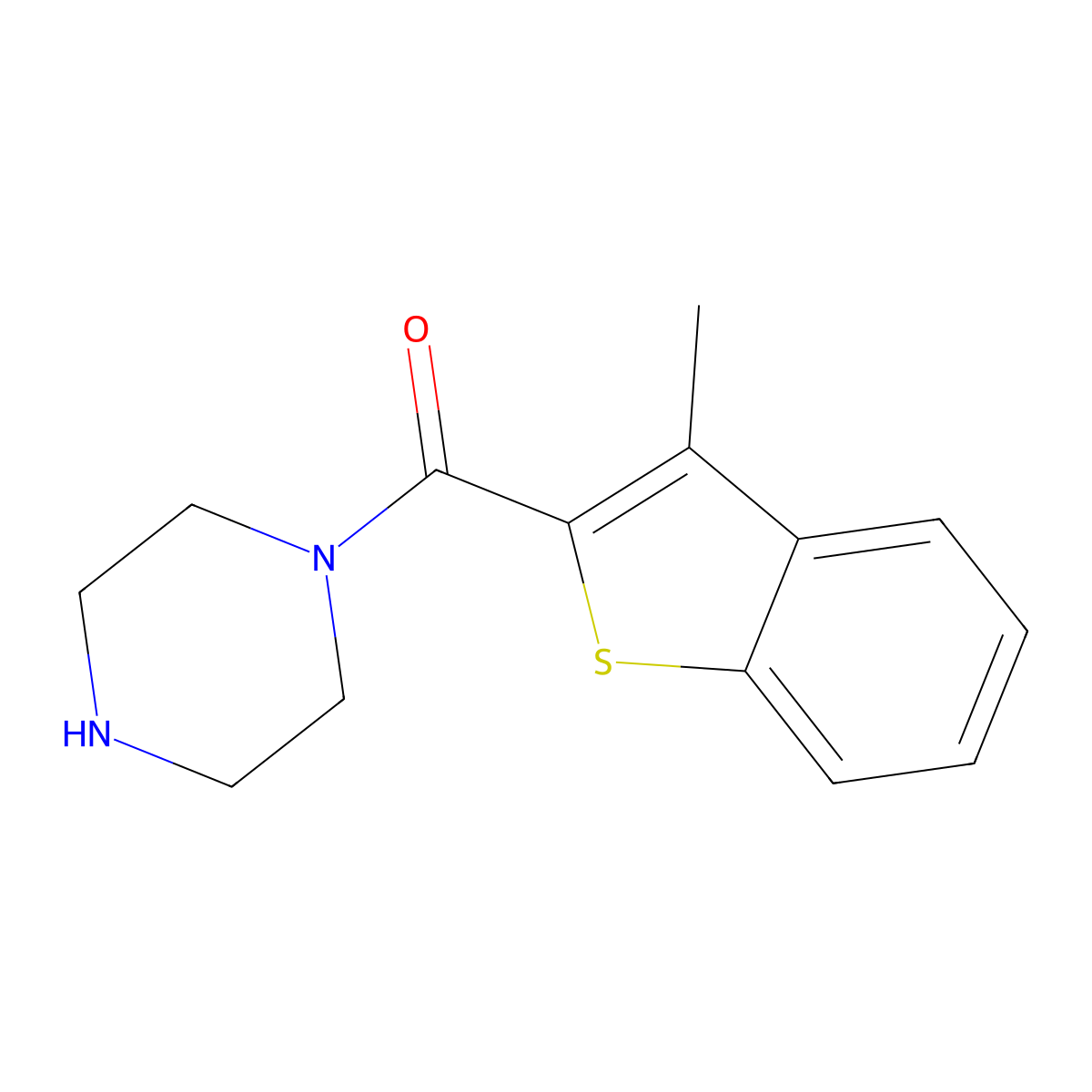 1-(3-Methyl-1-benzothiophene-2-carbonyl)piperazine molecular structure, CAS 1334102-13-4