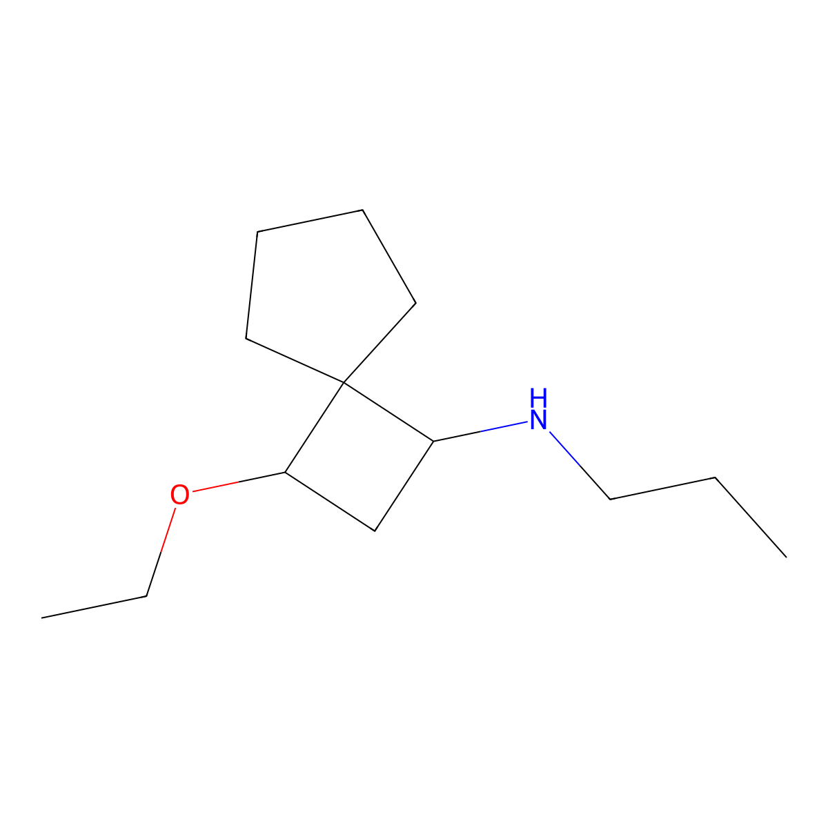 3-ethoxy-N-propylspiro[3.4]octan-1-amine molecular structure, CAS 1334102-61-2