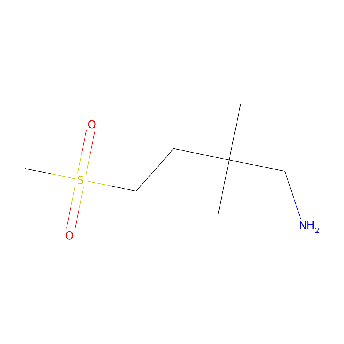 4-Methanesulfonyl-2,2-dimethylbutan-1-amine molecular structure, CAS 1334102-82-7