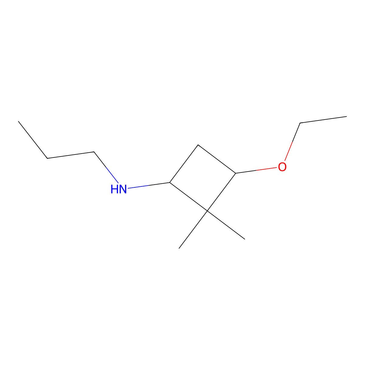 3-ethoxy-2,2-dimethyl-N-propylcyclobutan-1-amine molecular structure, CAS 1334103-29-5