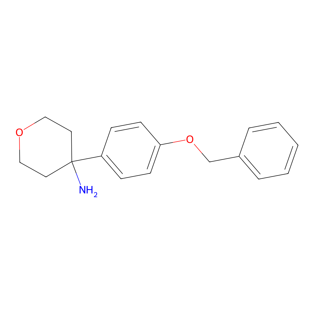 4-[4-(Benzyloxy)phenyl]oxan-4-amine molecular structure, CAS 1334103-38-6