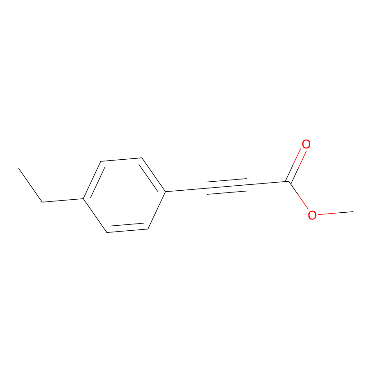 Methyl 3-(4-ethylphenyl)-2-propynoate molecular structure, CAS 1334106-70-5