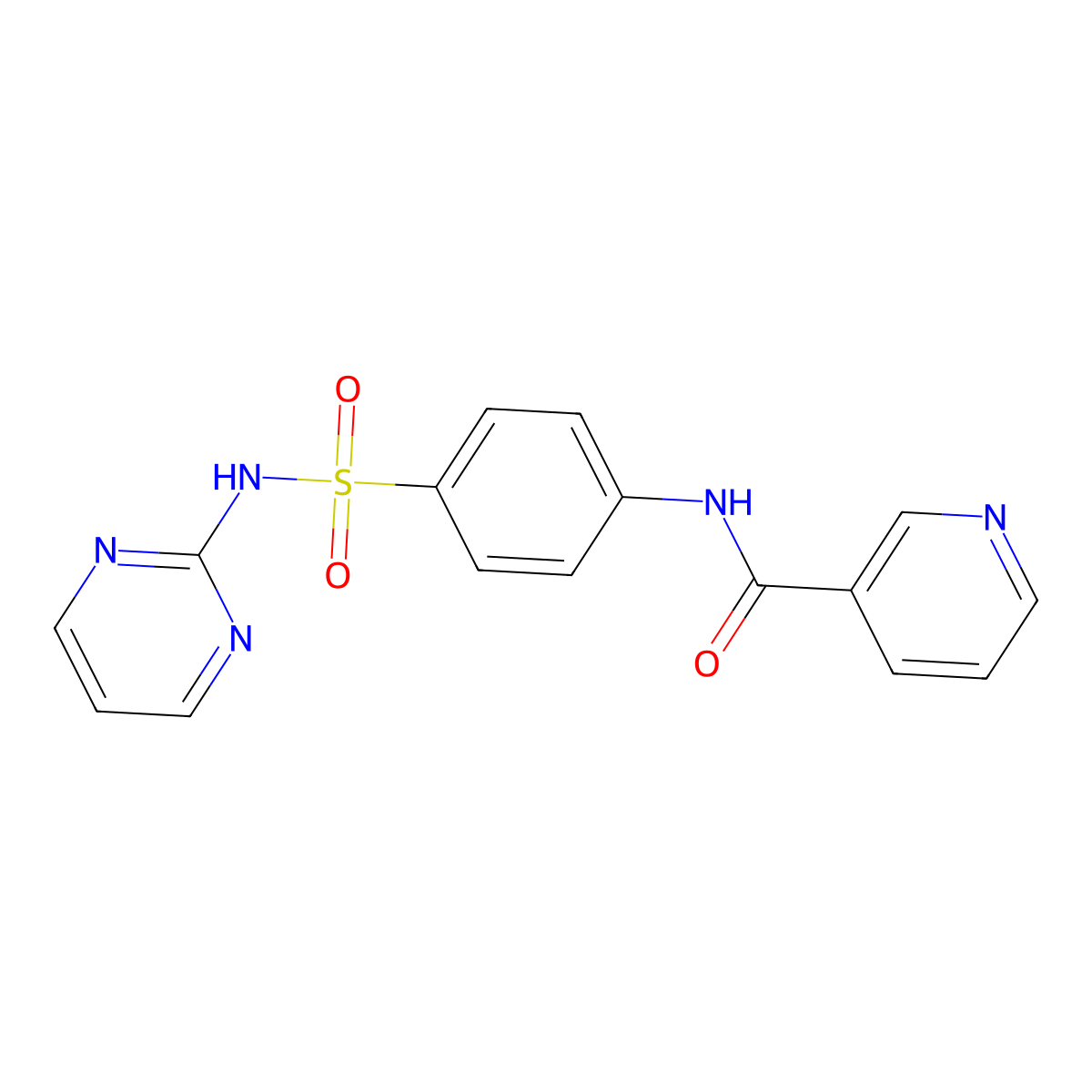 N-[4-(pyrimidin-2-ylsulfamoyl)phenyl]pyridine-3-carboxamide molecular structure, CAS 133411-80-0