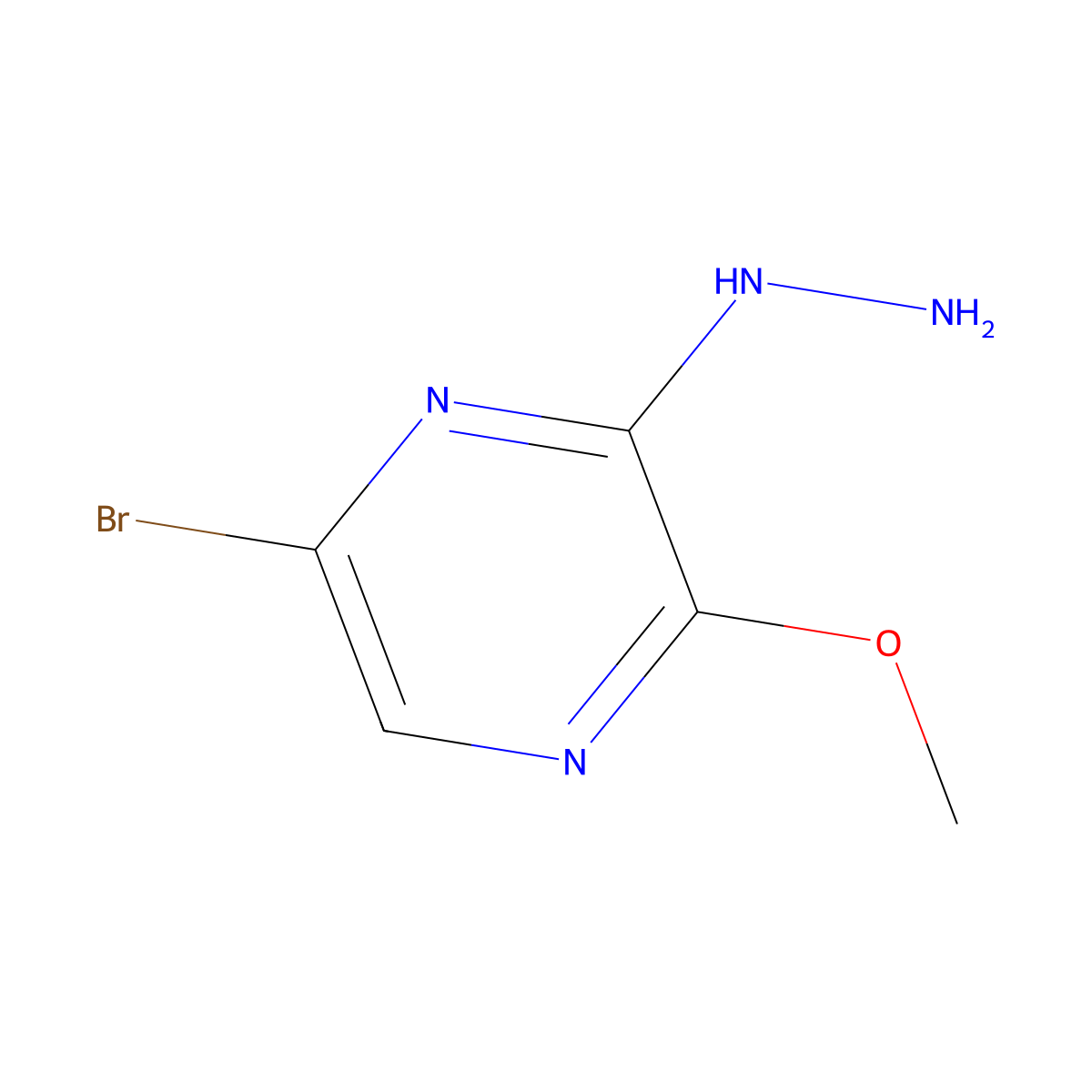 1-(6-Bromo-3-methoxypyrazin-2-YL)hydrazine molecular structure, CAS 1334135-54-4