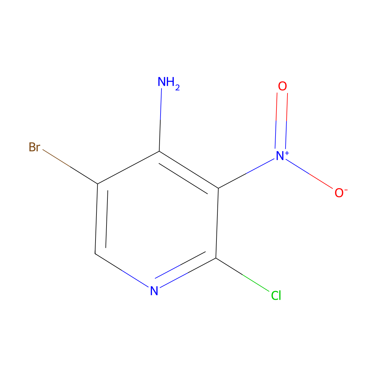 5-Bromo-2-chloro-3-nitropyridin-4-amine molecular structure, CAS 1334136-60-5
