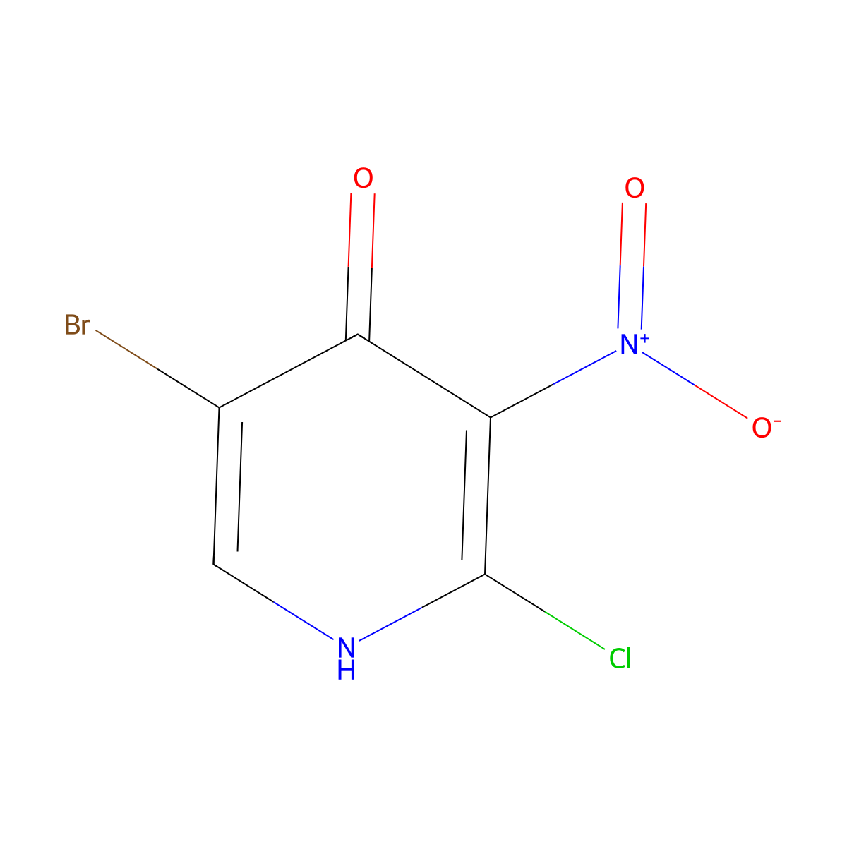 5-Bromo-2-chloro-3-nitropyridin-4-ol molecular structure, CAS 1334137-23-3
