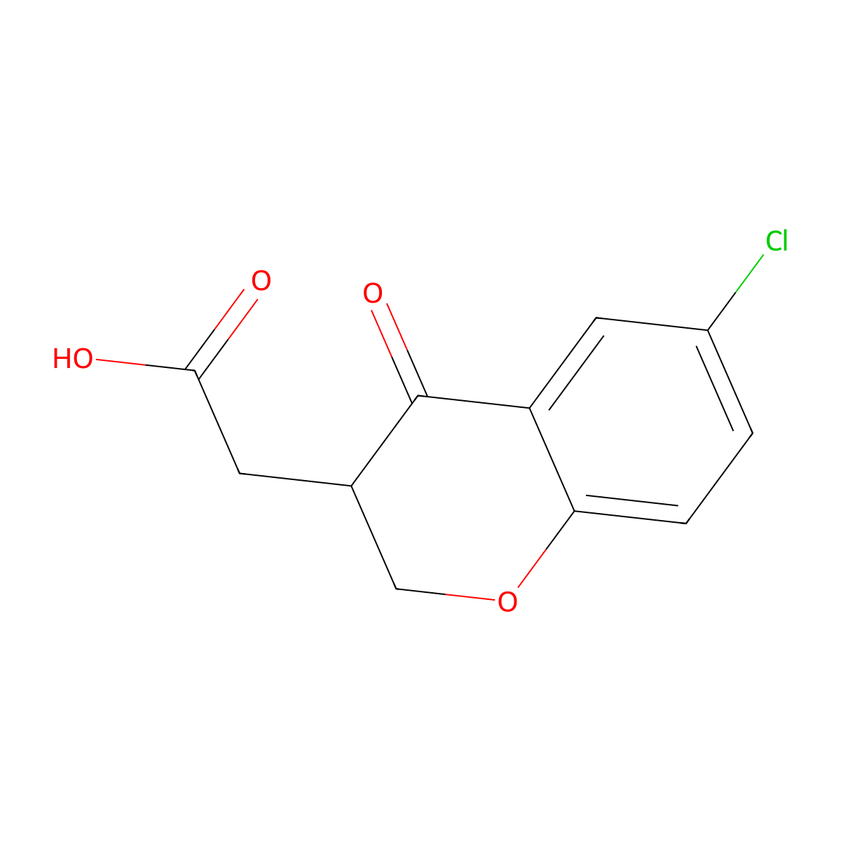 2-(6-chloro-4-oxo-3,4-dihydro-2H-1-benzopyran-3-yl)acetic acid molecular structure, CAS 133414-59-2