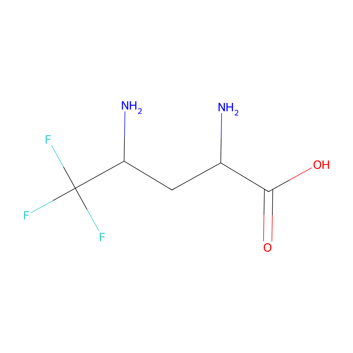 2,4-Diamino-5,5,5-trifluoropentanoic acid molecular structure, CAS 1334145-90-2