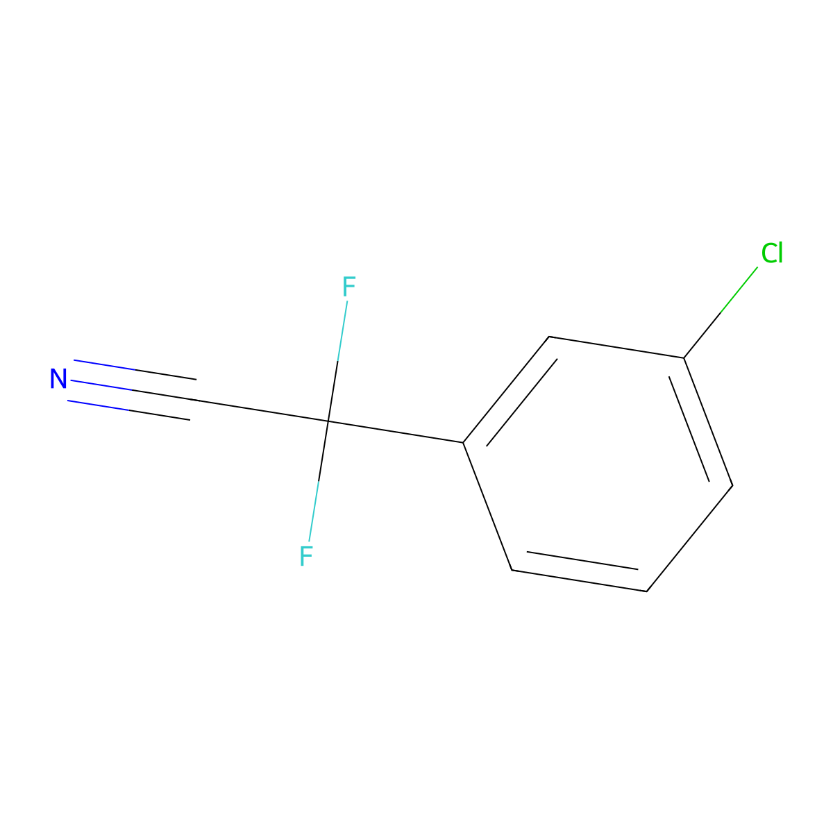 2-(3-Chlorophenyl)-2,2-difluoroacetonitrile molecular structure, CAS 1334146-06-3