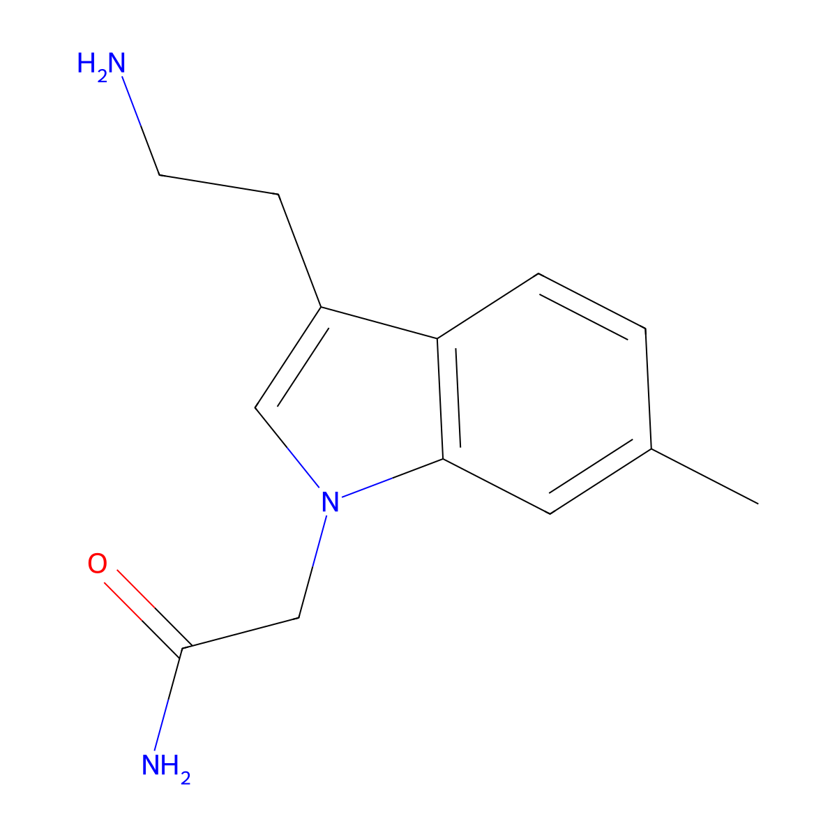2-[3-(2-aminoethyl)-6-methyl-1H-indol-1-yl]acetamide molecular structure, CAS 1334146-10-9