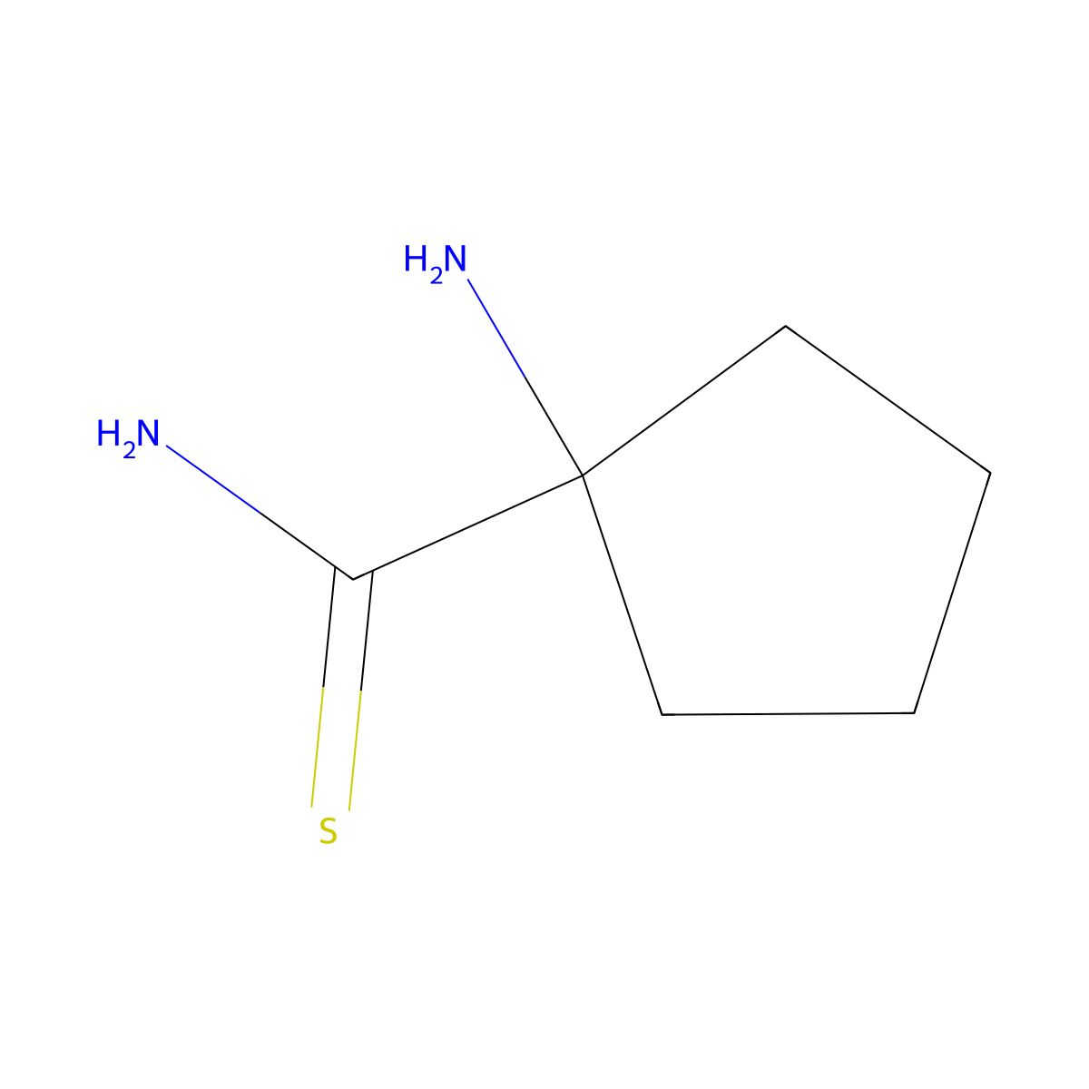 1-Aminocyclopentane-1-carbothioamide molecular structure, CAS 1334146-12-1
