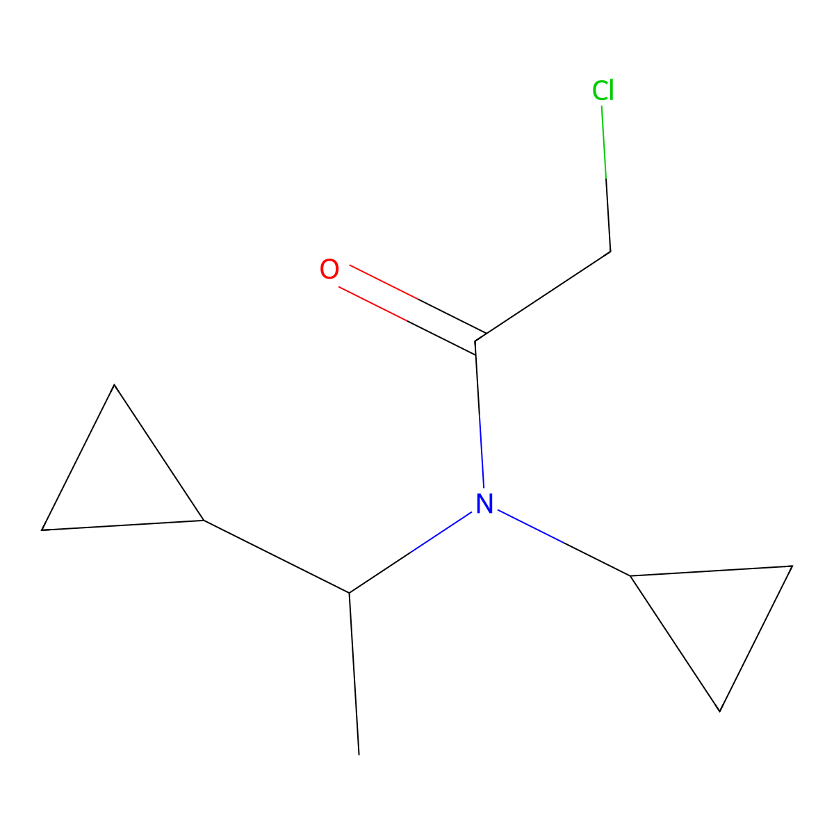 2-chloro-N-cyclopropyl-N-(1-cyclopropylethyl)acetamide molecular structure, CAS 1334146-14-3