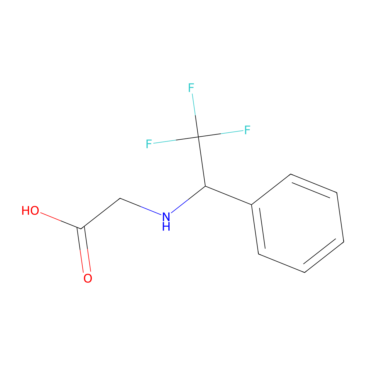 2-[(2,2,2-Trifluoro-1-phenylethyl)amino]acetic acid molecular structure, CAS 1334146-15-4