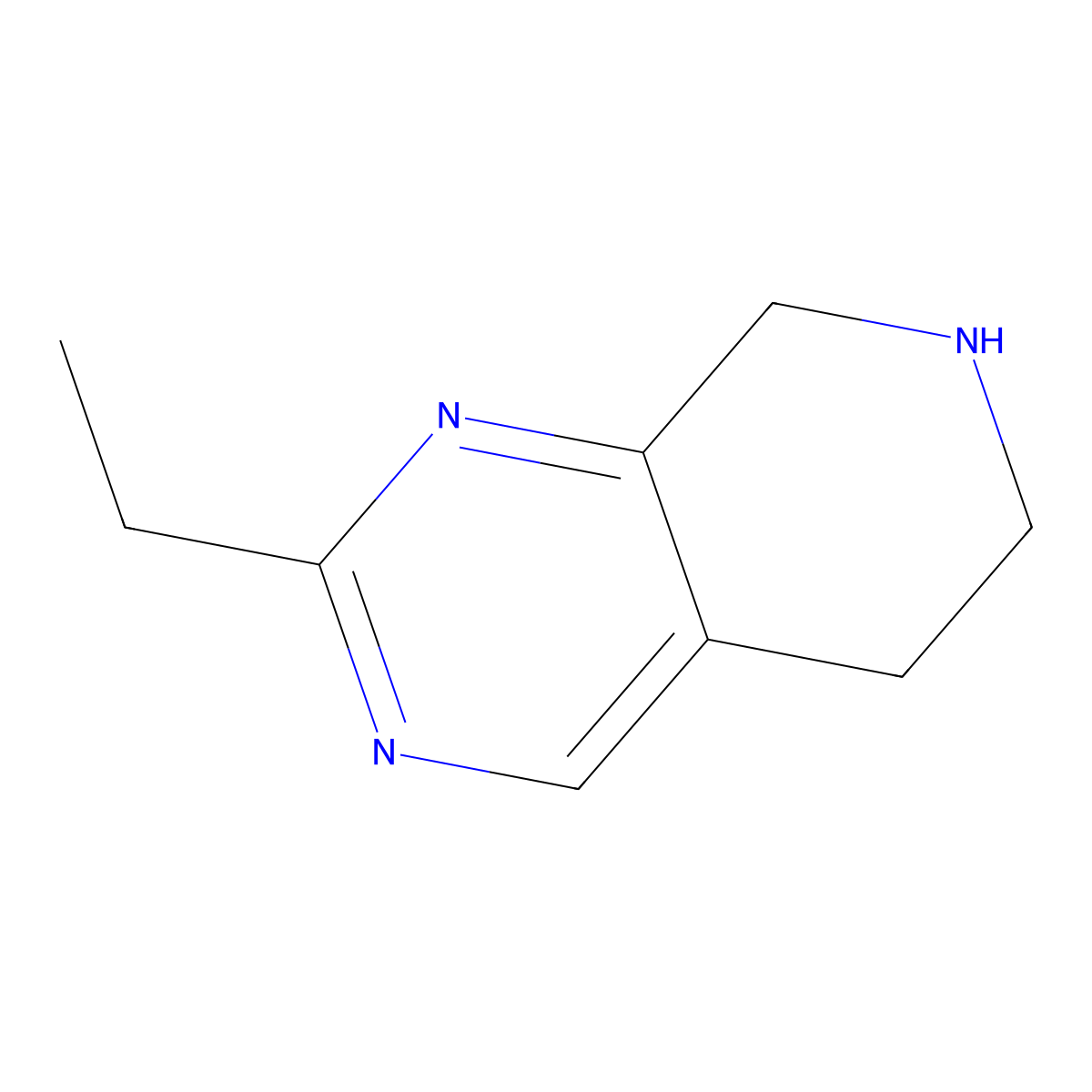 2-ethyl-5H,6H,7H,8H-pyrido[3,4-d]pyrimidine molecular structure, CAS 1334146-17-6