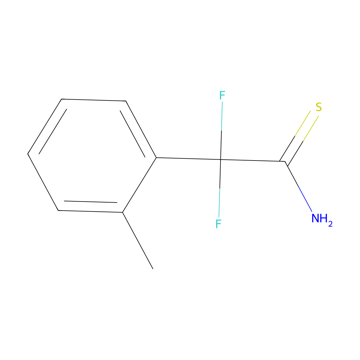 2,2-Difluoro-2-(2-methylphenyl)ethanethioamide molecular structure, CAS 1334146-18-7