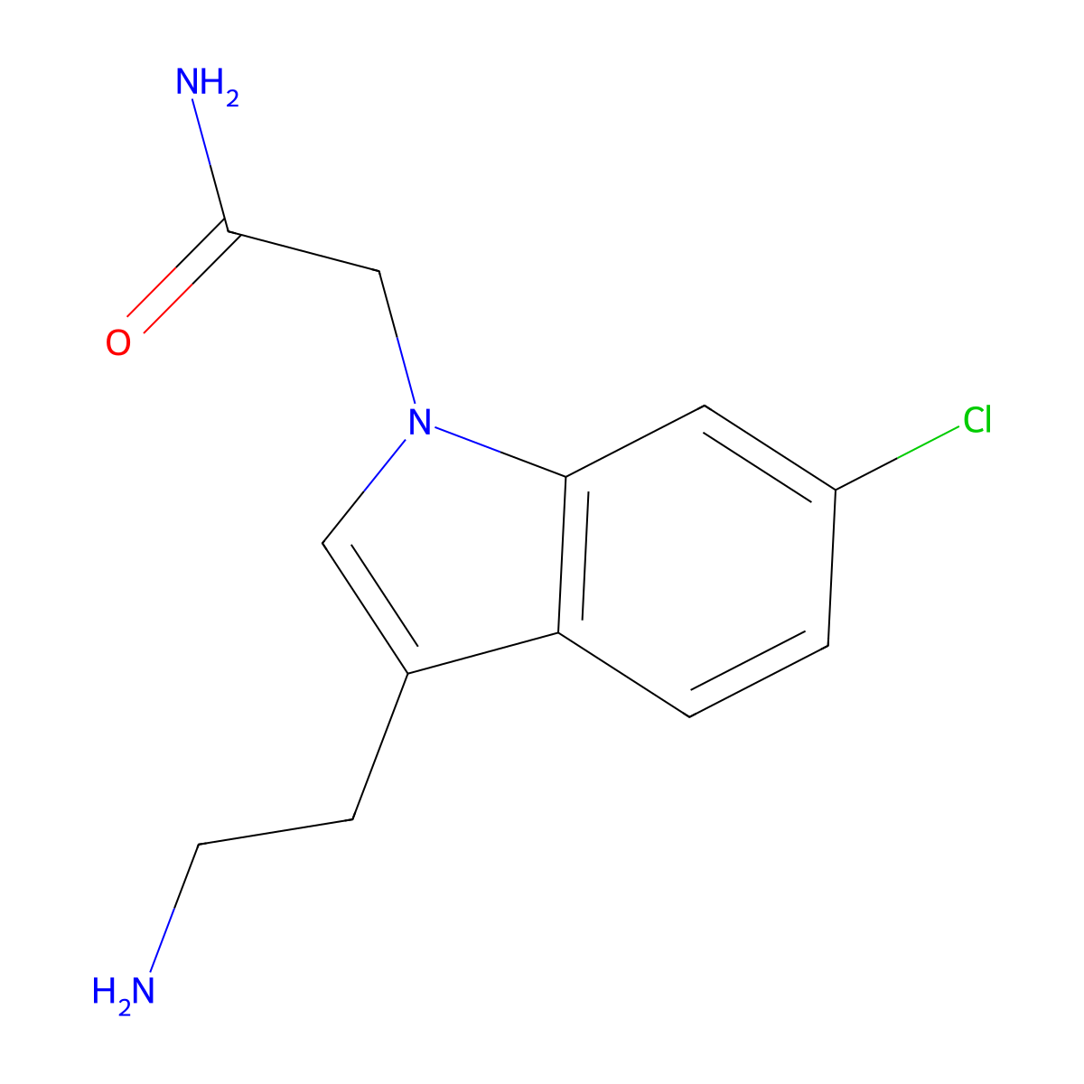 2-[3-(2-aminoethyl)-6-chloro-1H-indol-1-yl]acetamide molecular structure, CAS 1334146-22-3