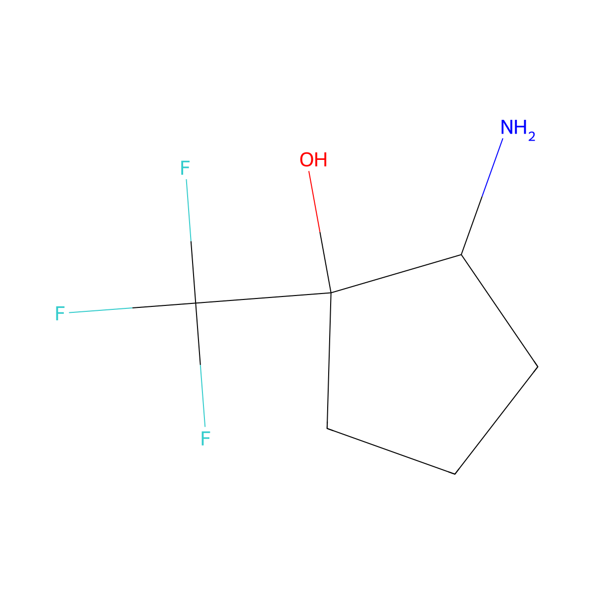 2-Amino-1-(trifluoromethyl)cyclopentan-1-ol molecular structure, CAS 1334146-30-3