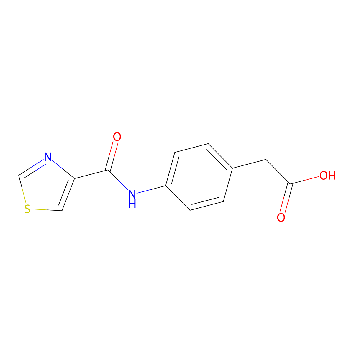 2-[4-(1,3-Thiazole-4-amido)phenyl]acetic acid molecular structure, CAS 1334146-31-4