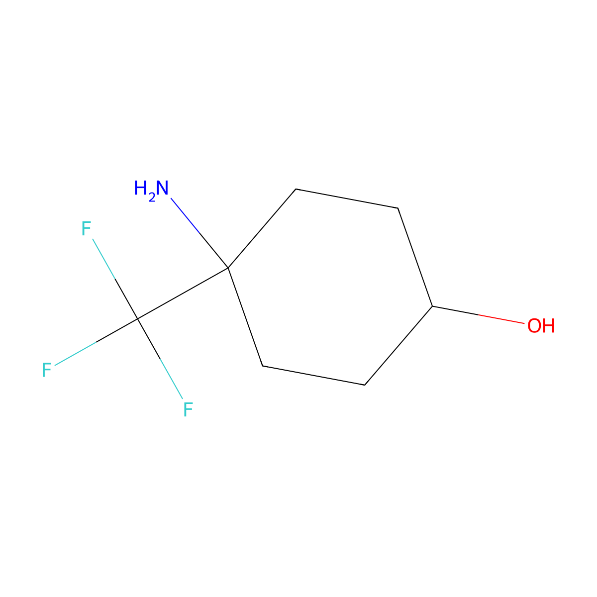 4-Amino-4-(trifluoromethyl)cyclohexan-1-ol molecular structure, CAS 1334146-32-5