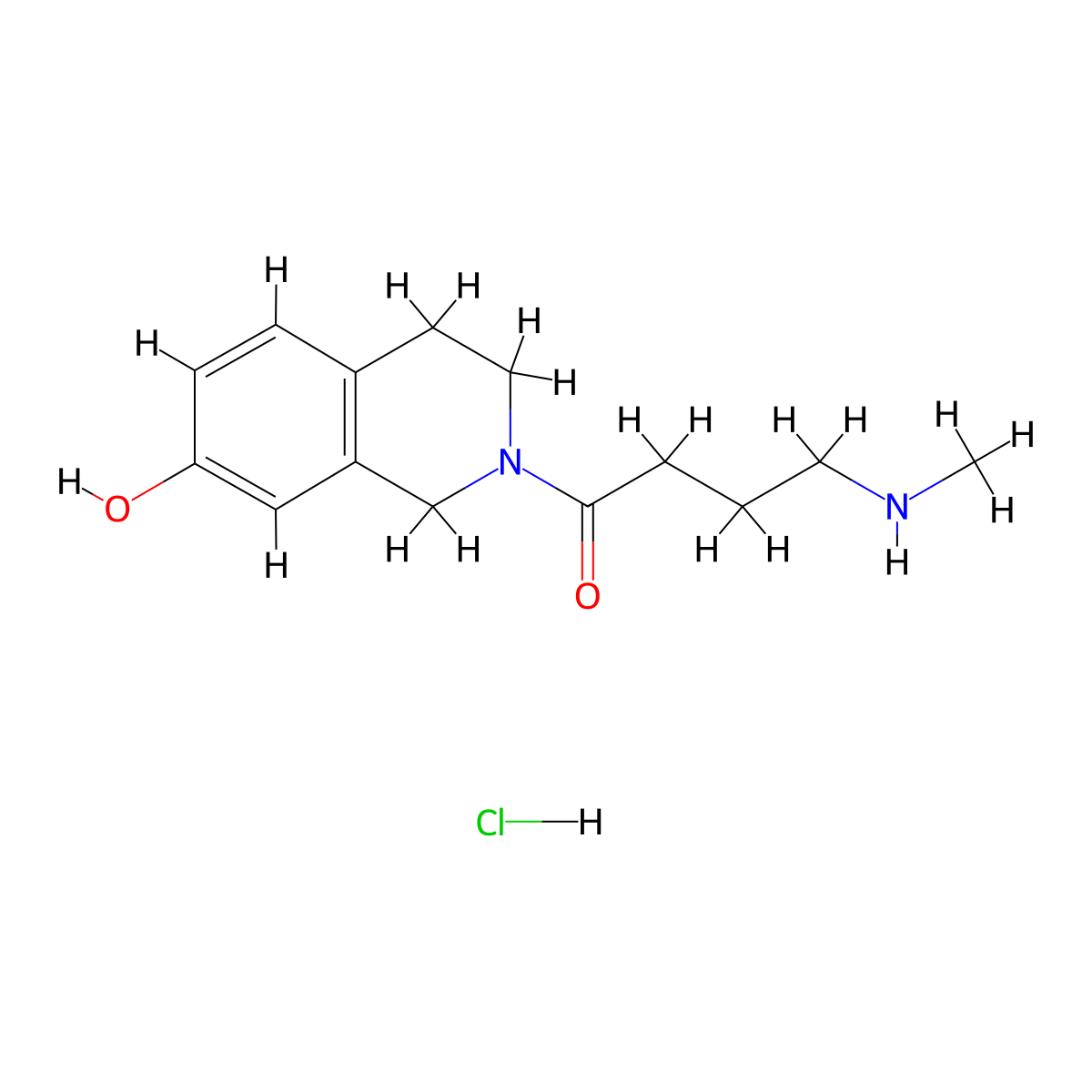 1-(7-Hydroxy-1,2,3,4-tetrahydroisoquinolin-2-yl)-4-(methylamino)butan-1-one hydrochloride molecular structure, CAS 1334146-35-8