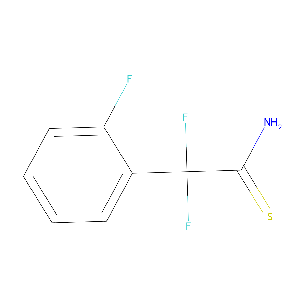 2,2-Difluoro-2-(2-fluorophenyl)ethanethioamide molecular structure, CAS 1334146-37-0