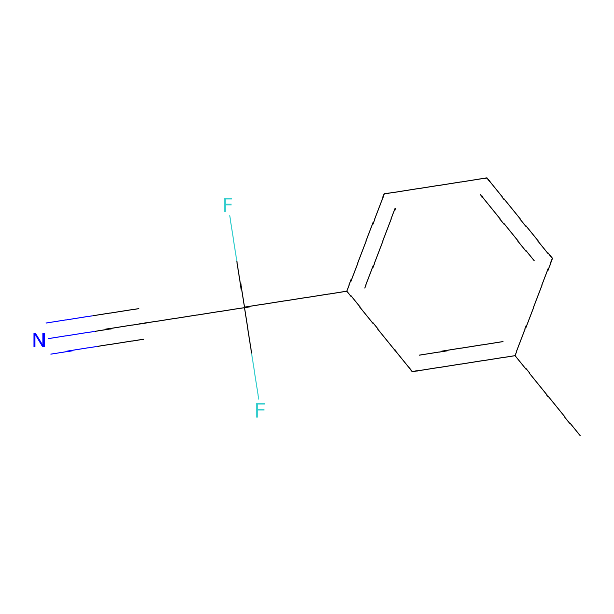 2,2-Difluoro-2-(3-methylphenyl)acetonitrile molecular structure, CAS 1334146-40-5