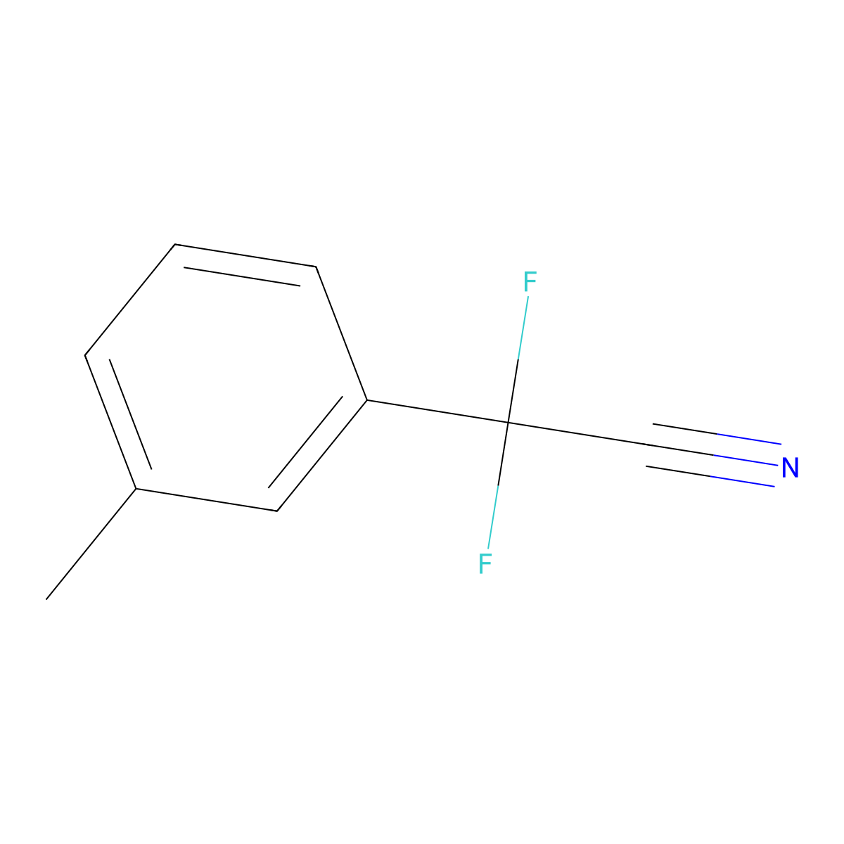 2,2-Difluoro-2-(3-methylphenyl)acetonitrile molecular structure, CAS 1334146-40-5