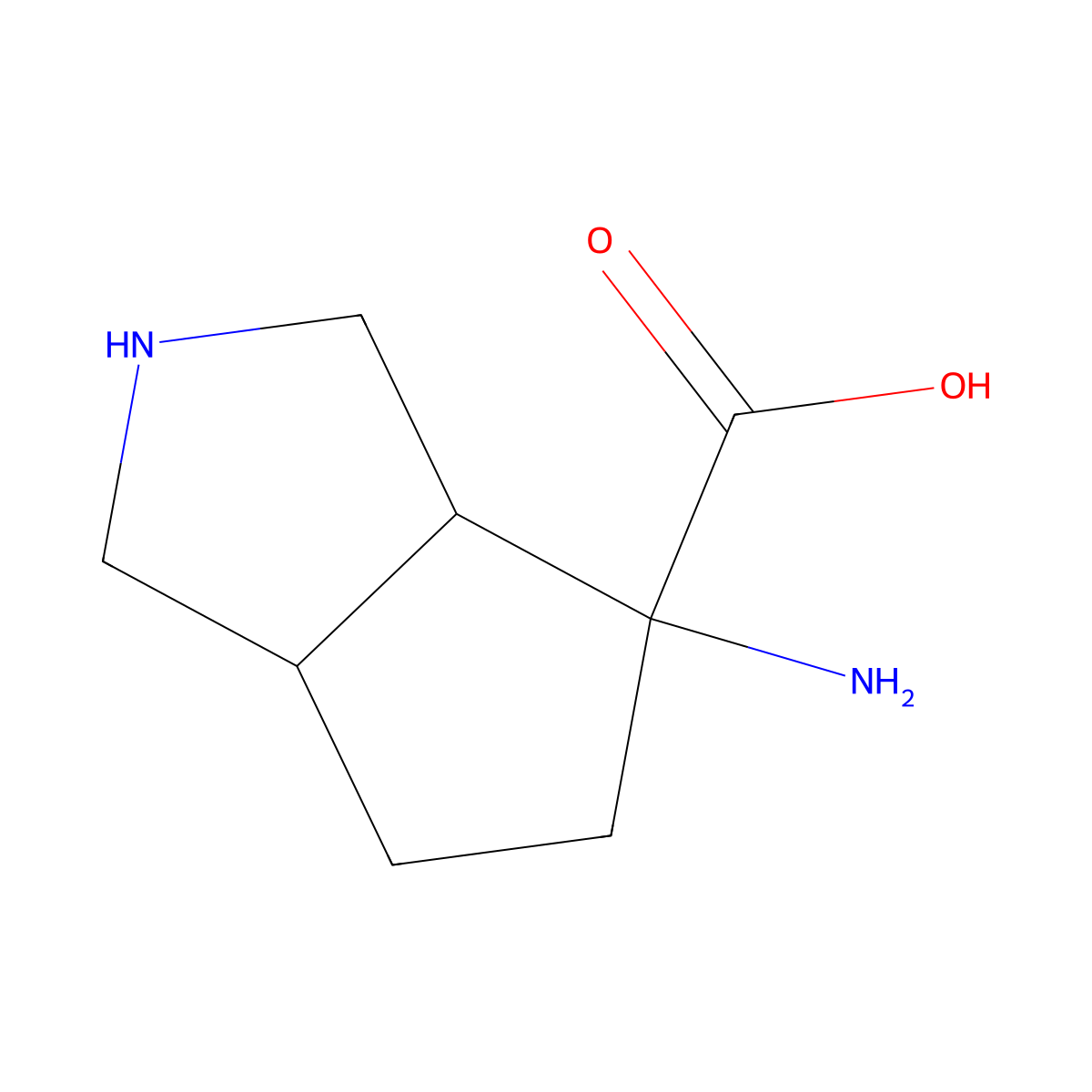 4-Amino-octahydrocyclopenta[c]pyrrole-4-carboxylic acid molecular structure, CAS 1334146-42-7