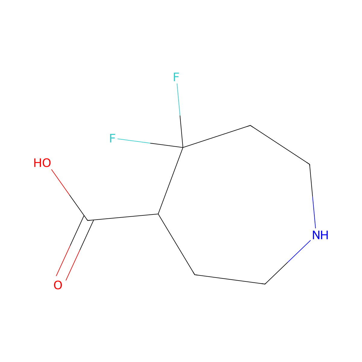 5,5-Difluoroazepane-4-carboxylic acid molecular structure, CAS 1334146-44-9