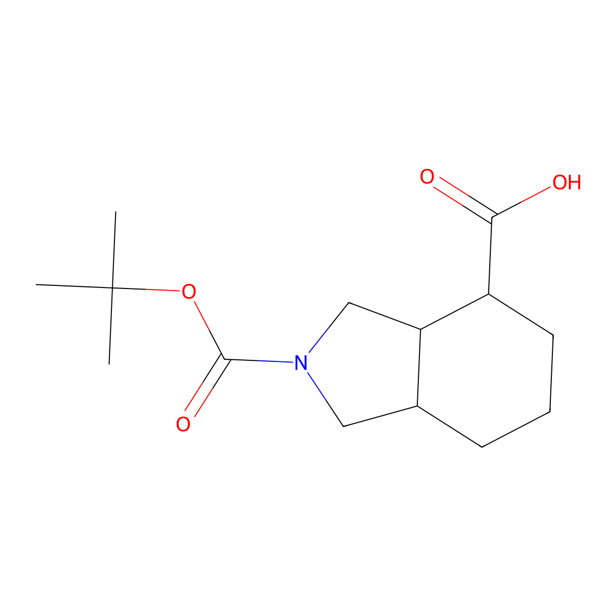 2-[(tert-butoxy)carbonyl]-octahydro-1H-isoindole-4-carboxylic acid molecular structure, CAS 1334146-45-0