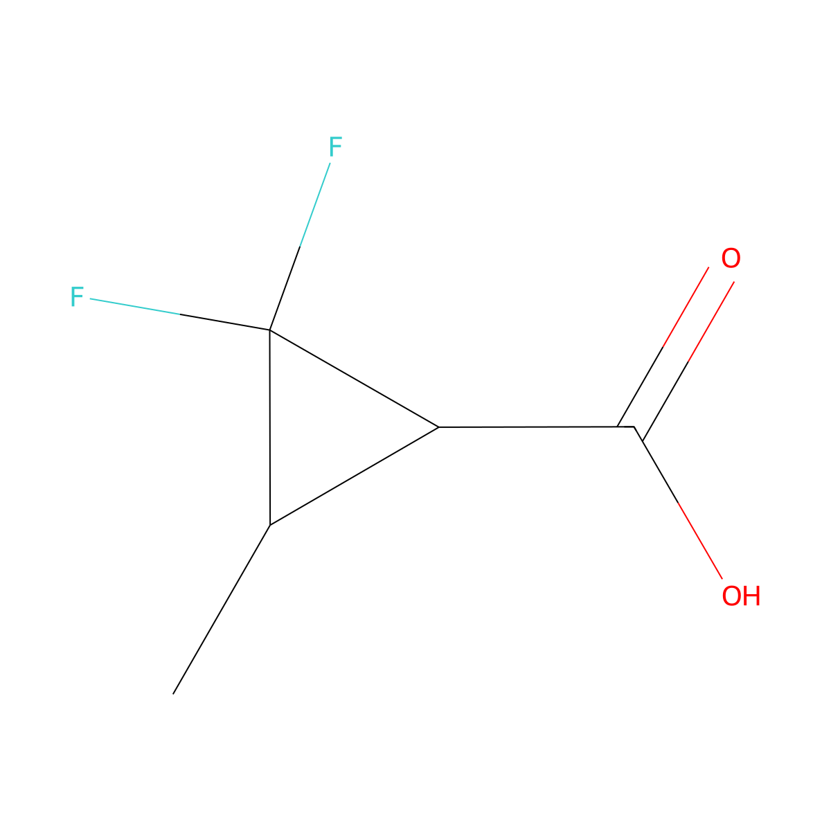 2,2-Difluoro-3-methylcyclopropane-1-carboxylic acid molecular structure, CAS 1334146-46-1