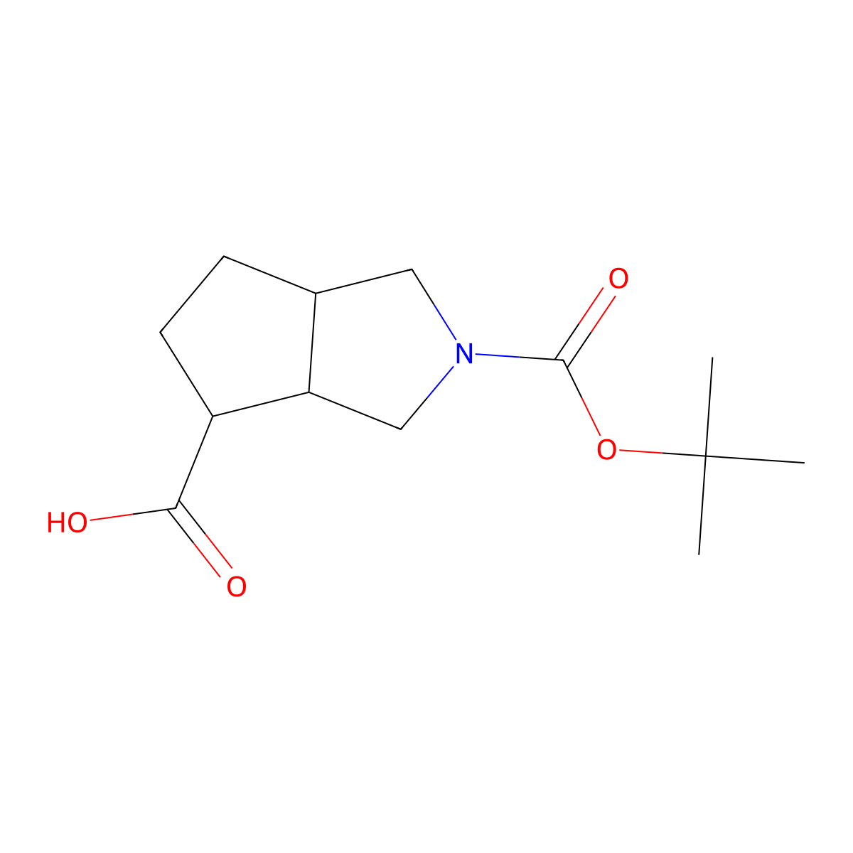 2-((Tert-butoxy)carbonyl)-octahydrocyclopenta(c)pyrrole-4-carboxylic acid molecular structure, CAS 1334146-48-3