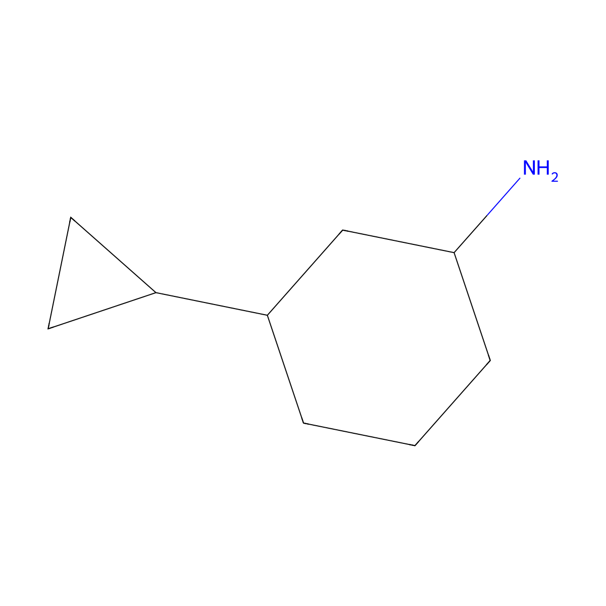 3-Cyclopropylcyclohexan-1-amine molecular structure, CAS 1334146-49-4