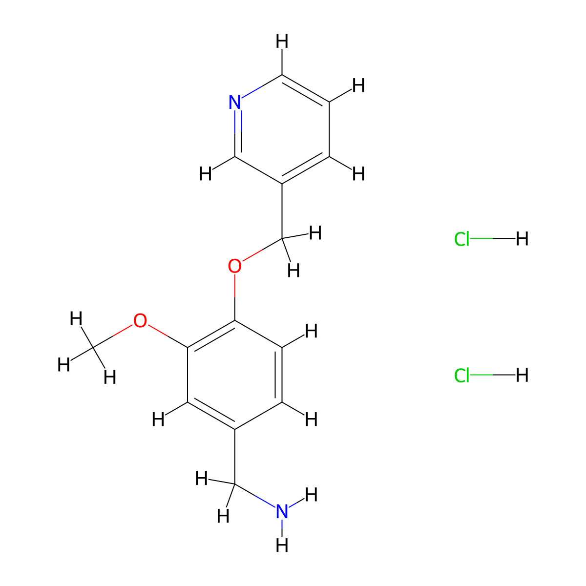[3-Methoxy-4-(pyridin-3-ylmethoxy)phenyl]methanamine dihydrochloride molecular structure, CAS 1334146-57-4