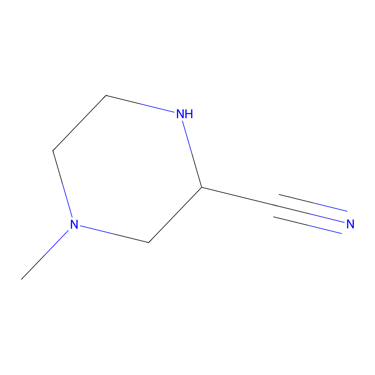 4-Methylpiperazine-2-carbonitrile molecular structure, CAS 1334146-60-9