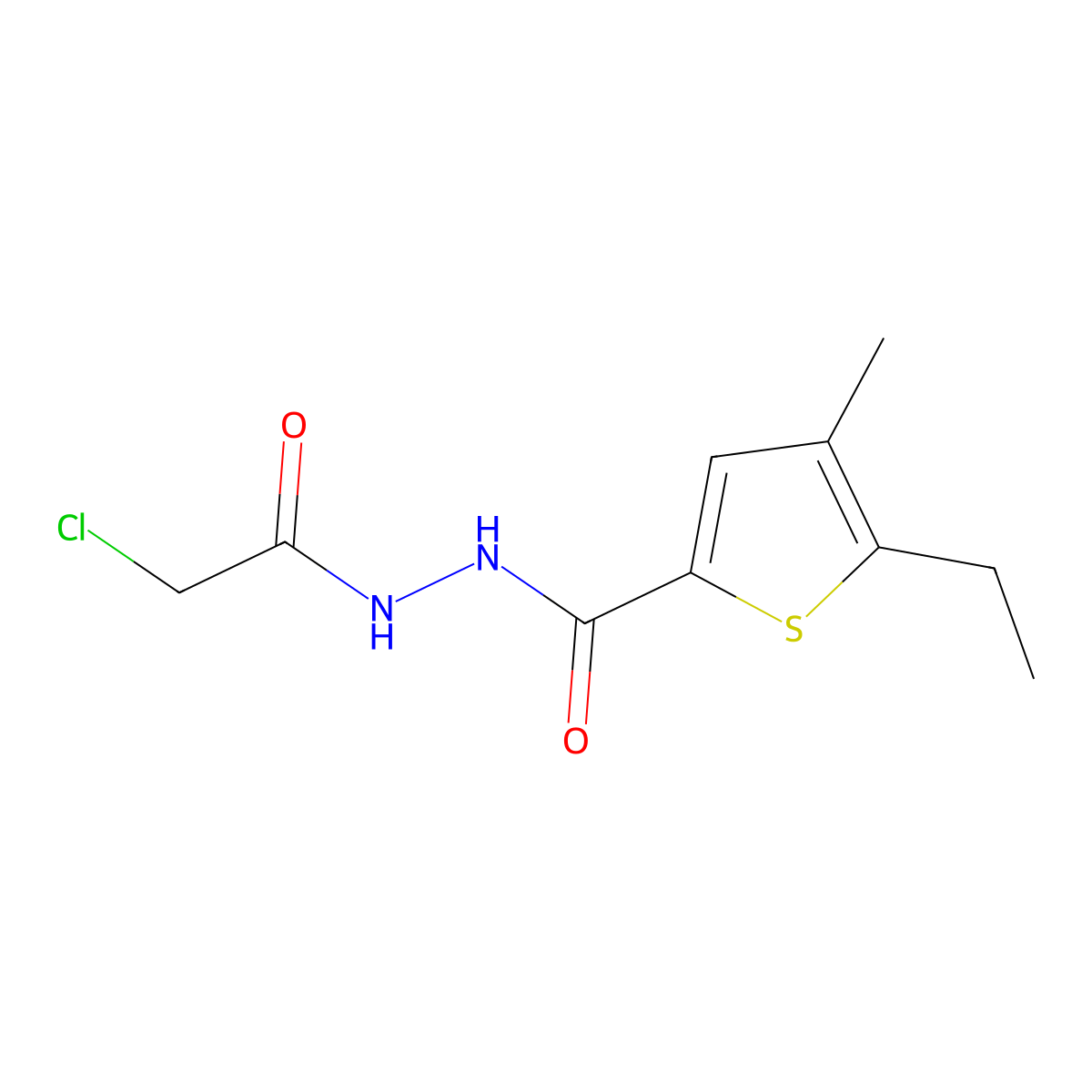 N'-(2-chloroacetyl)-5-ethyl-4-methylthiophene-2-carbohydrazide molecular structure, CAS 1334146-63-2