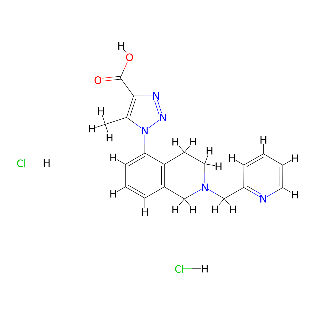 5-methyl-1-[2-(pyridin-2-ylmethyl)-1,2,3,4-tetrahydroisoquinolin-5-yl]-1H-1,2,3-triazole-4-carboxylic acid dihydrochloride molecular structure, CAS 1334146-66-5