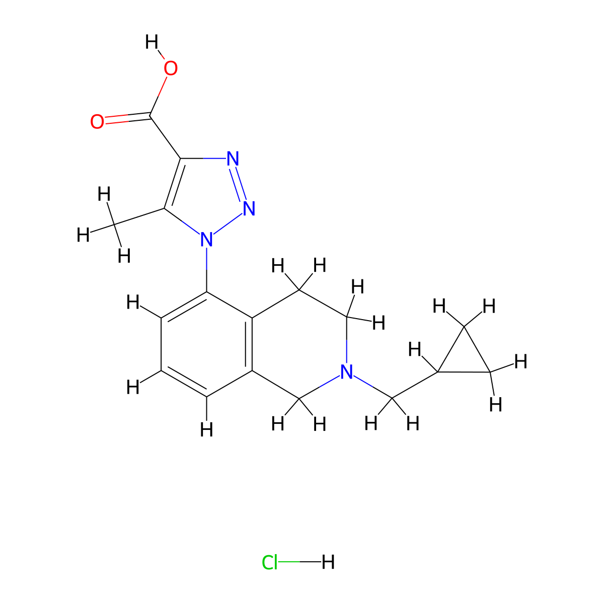 1-[2-(cyclopropylmethyl)-1,2,3,4-tetrahydroisoquinolin-5-yl]-5-methyl-1H-1,2,3-triazole-4-carboxylic acid hydrochloride molecular structure, CAS 1334146-68-7
