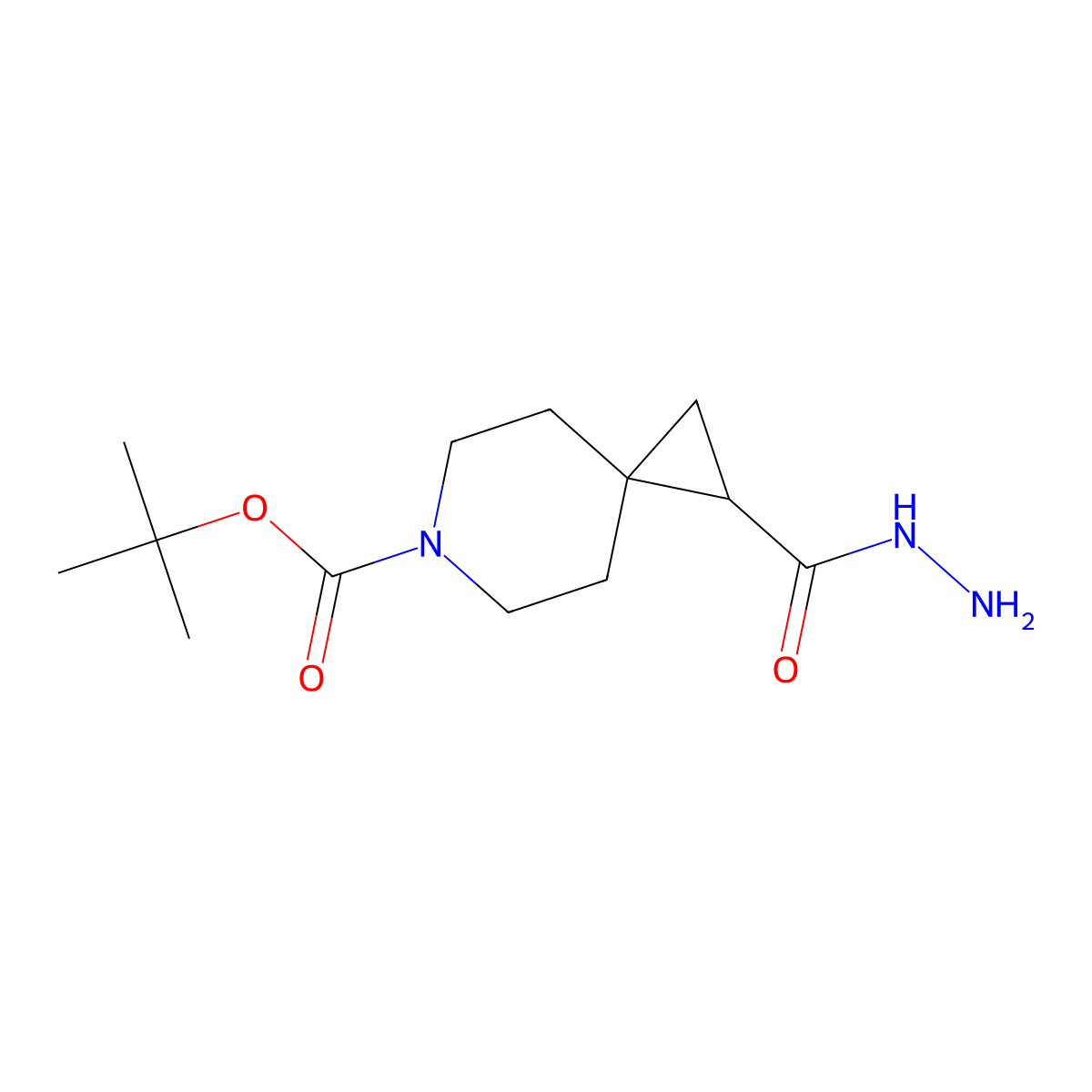 Tert-butyl 1-(hydrazinecarbonyl)-6-azaspiro[2.5]octane-6-carboxylate molecular structure, CAS 1334146-72-3