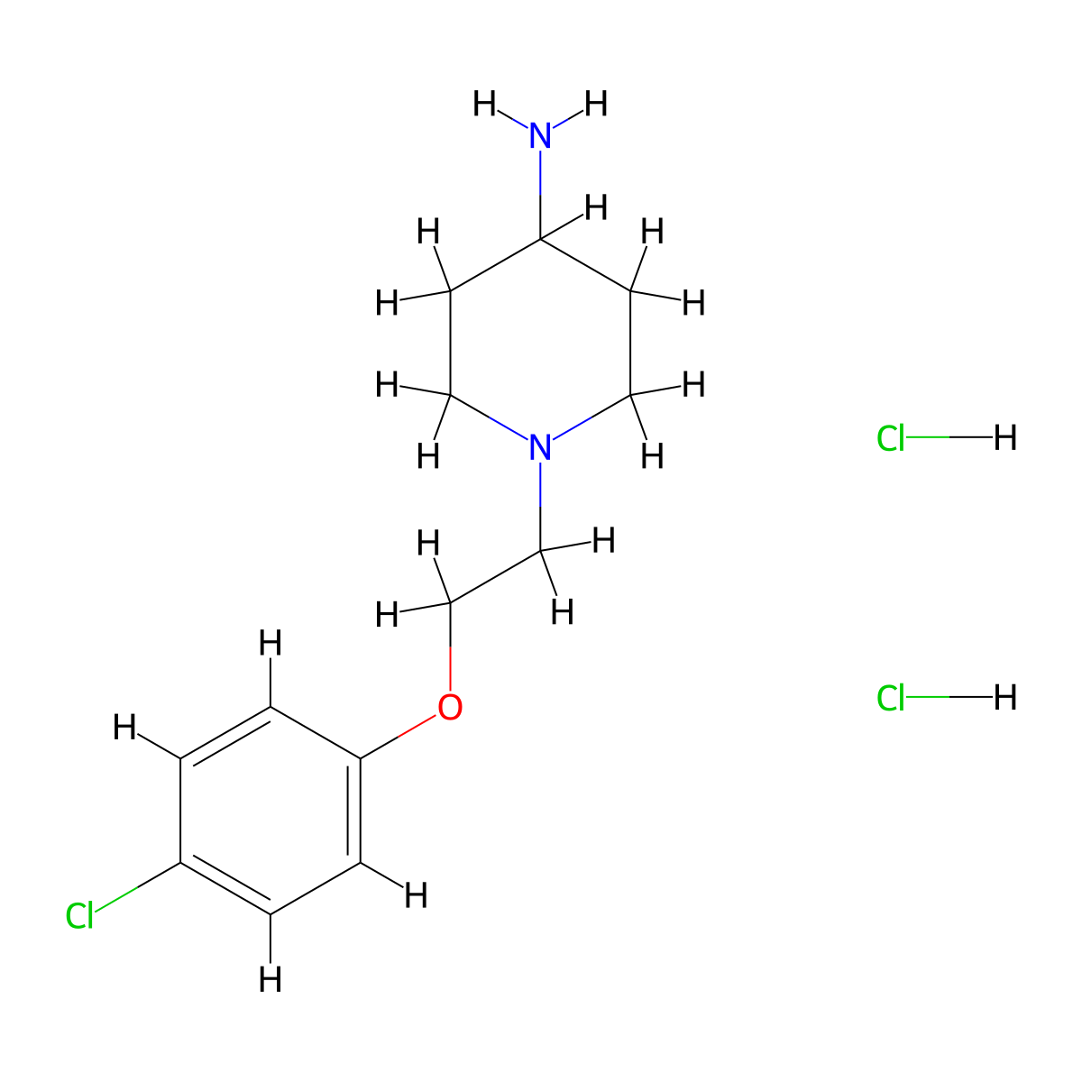 1-[2-(4-Chlorophenoxy)ethyl]piperidin-4-amine dihydrochloride molecular structure, CAS 1334146-73-4