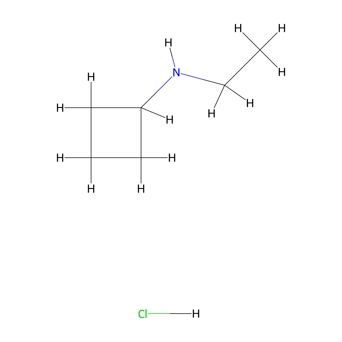 N-ethylcyclobutanamine hydrochloride molecular structure, CAS 1334146-80-3