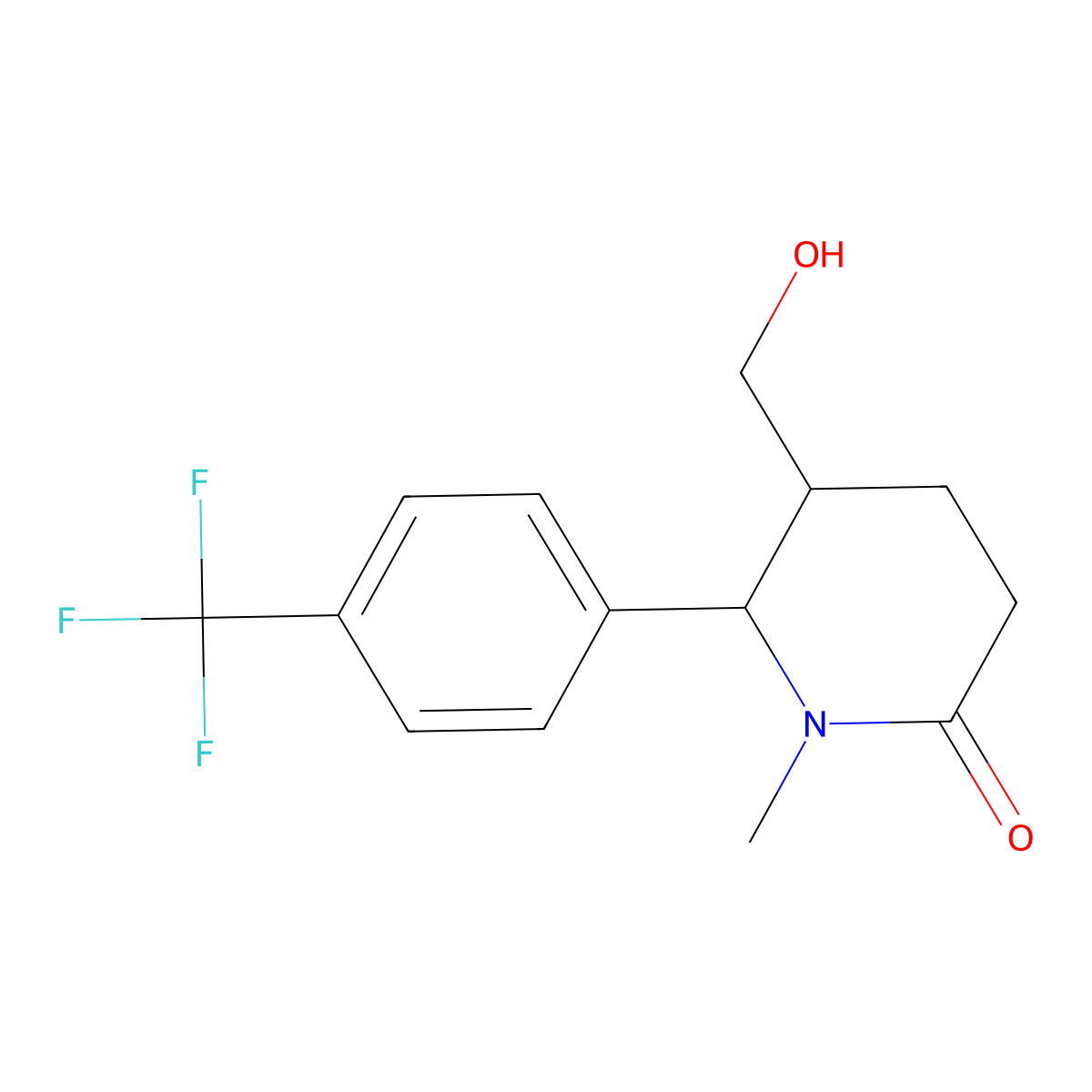 5-(Hydroxymethyl)-1-methyl-6-[4-(trifluoromethyl)phenyl]piperidin-2-one molecular structure, CAS 1334146-81-4