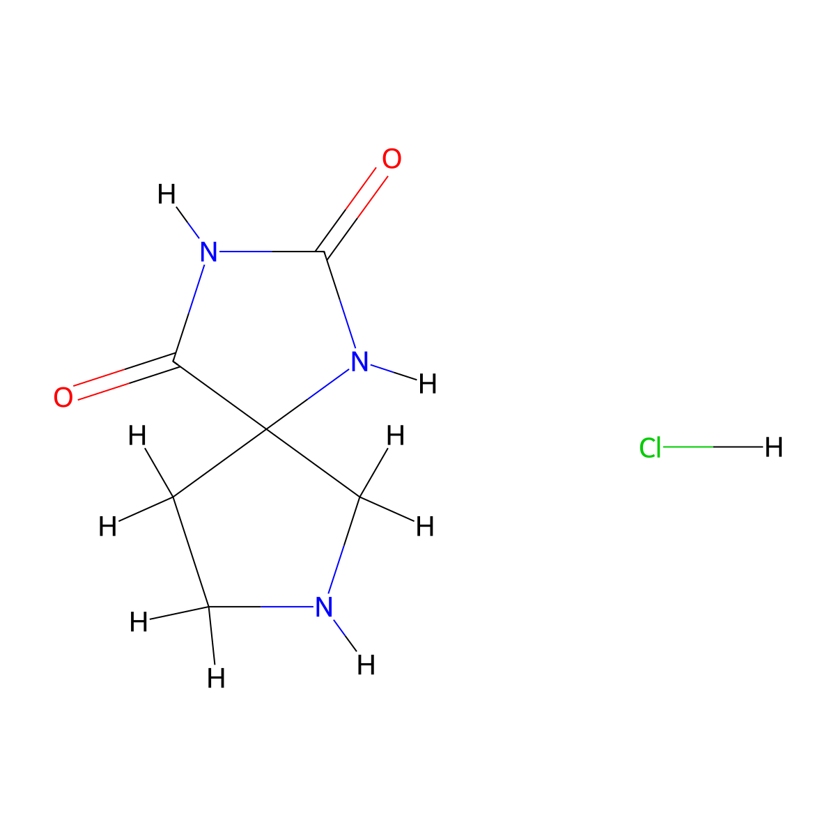 1,3,7-Triazaspiro(4.4)nonane-2,4-dione hydrochloride molecular structure, CAS 1334146-82-5