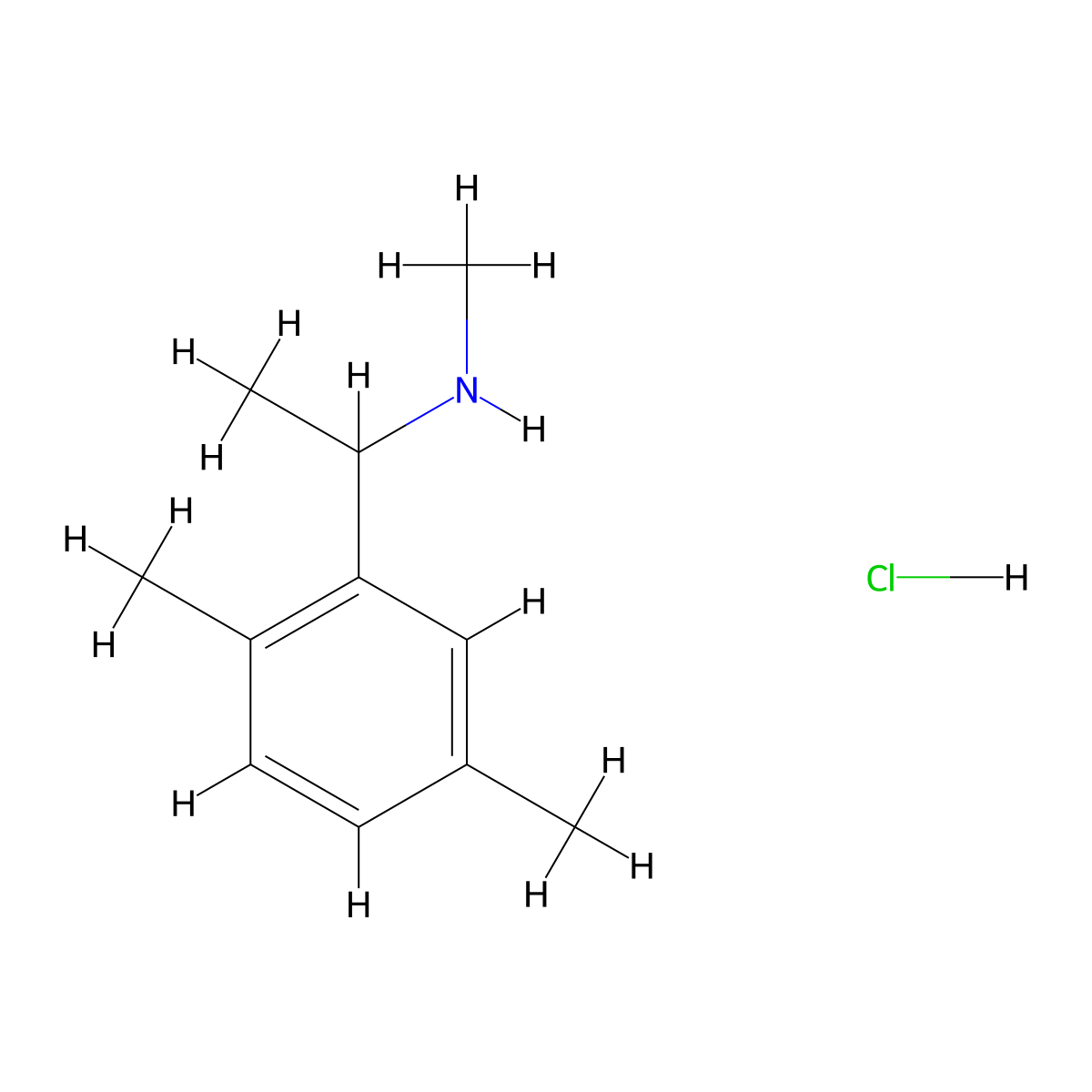 [1-(2,5-Dimethylphenyl)ethyl](methyl)amine hydrochloride molecular structure, CAS 1334146-84-7