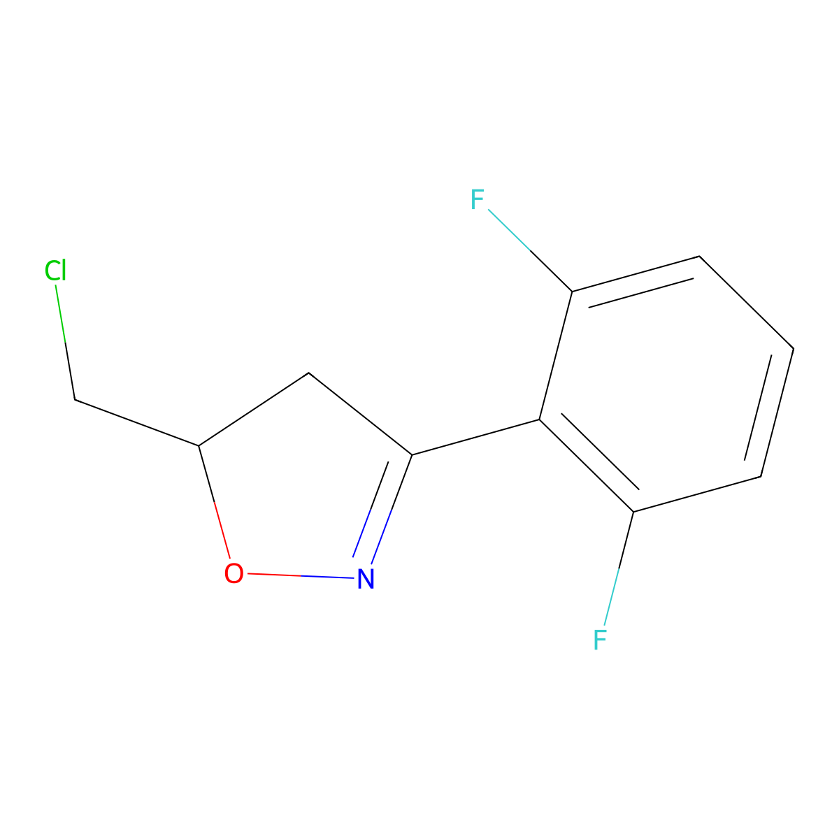 5-(Chloromethyl)-3-(2,6-difluorophenyl)-4,5-dihydro-1,2-oxazole molecular structure, CAS 1334146-85-8