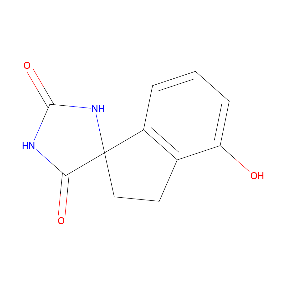 4'-Hydroxy-2',3'-dihydrospiro[imidazolidine-4,1'-indene]-2,5-dione molecular structure, CAS 1334146-87-0