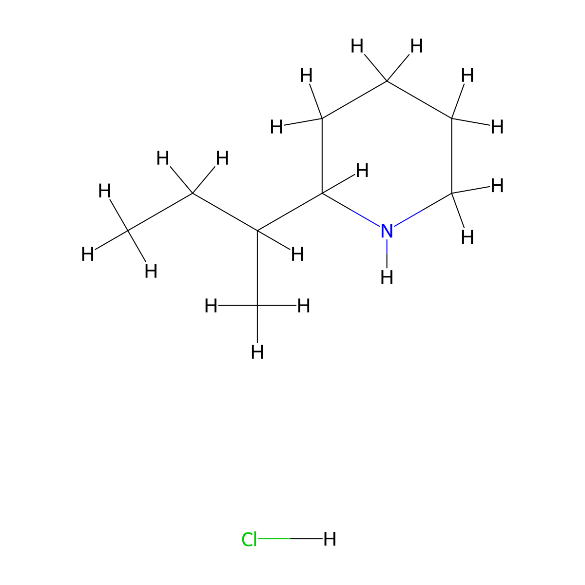 2-(Butan-2-yl)piperidine hydrochloride molecular structure, CAS 1334146-89-2