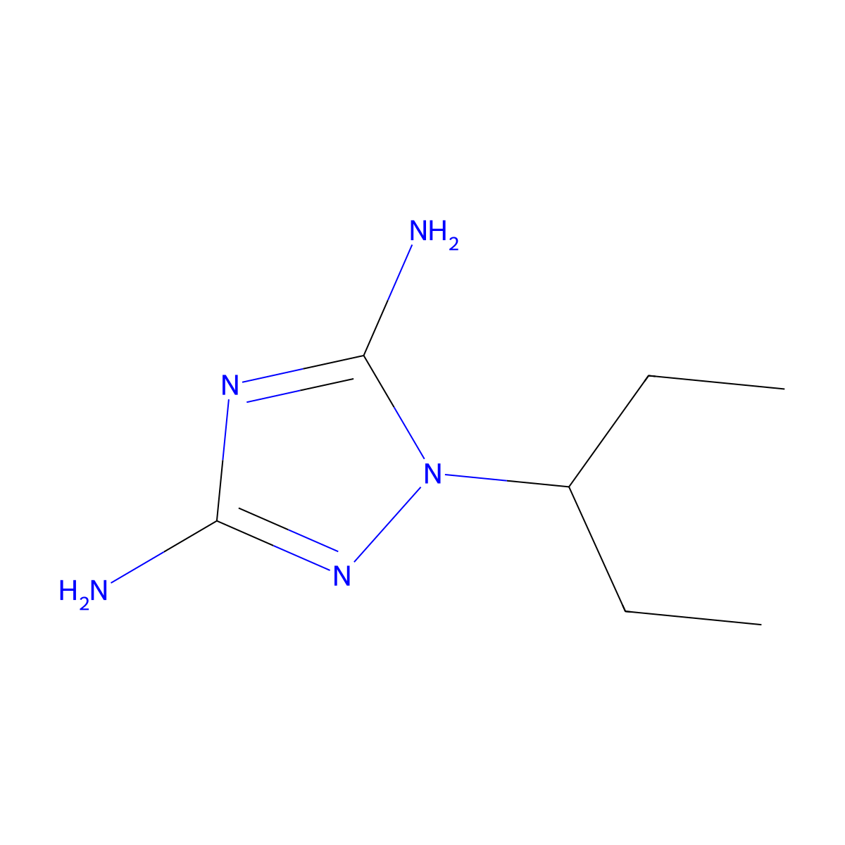 5-Imino-1-(pentan-3-yl)-2,5-dihydro-1H-1,2,4-triazol-3-amine molecular structure, CAS 1334146-90-5