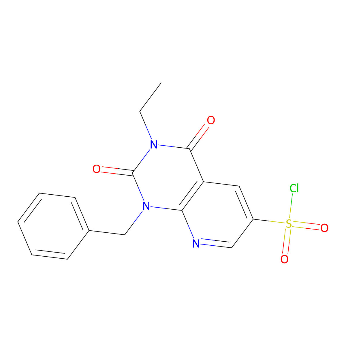 1-Benzyl-3-ethyl-2,4-dioxo-1,2,3,4-tetrahydropyrido[2,3-d]pyrimidine-6-sulfonyl chloride molecular structure, CAS 1334146-91-6