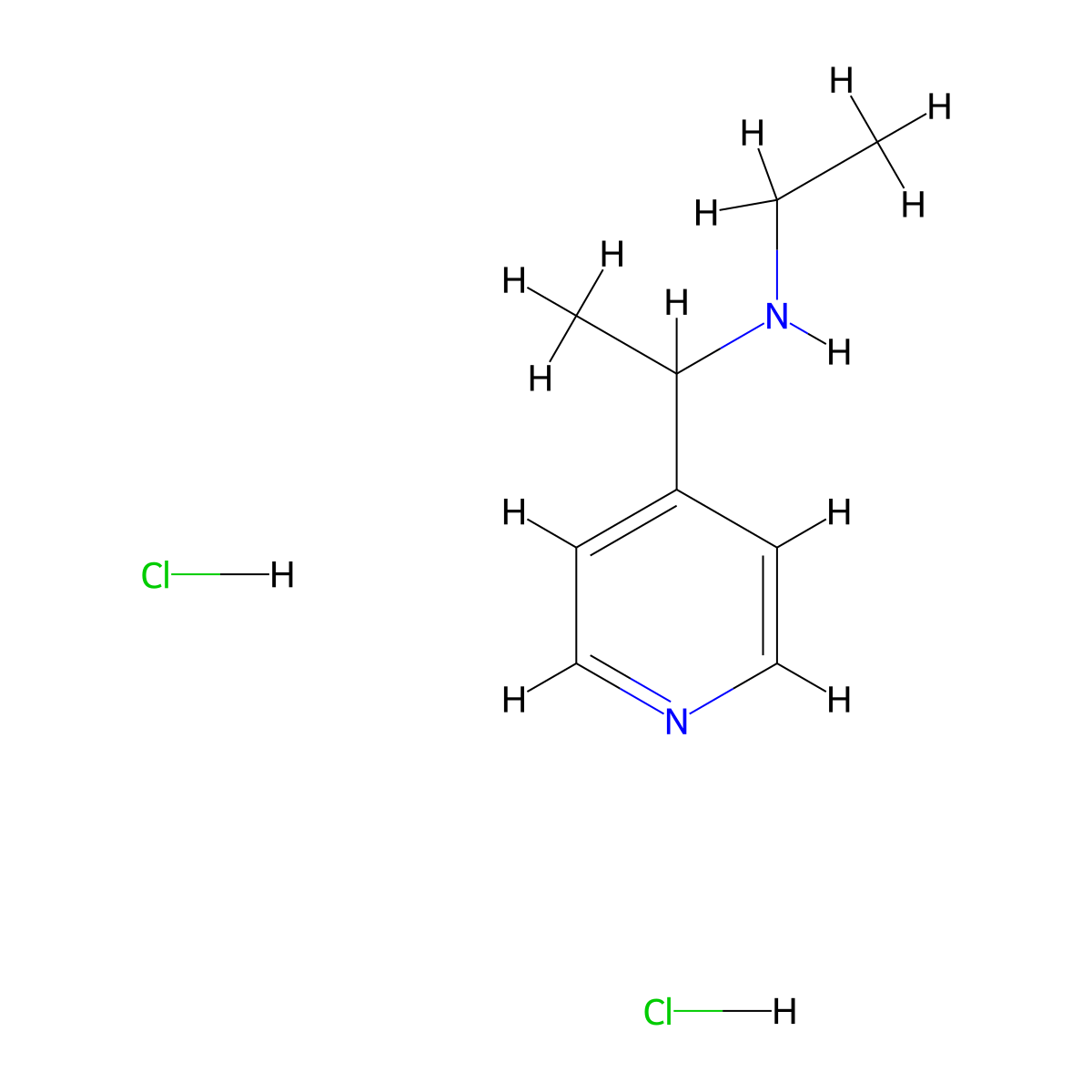 Ethyl[1-(pyridin-4-yl)ethyl]amine dihydrochloride molecular structure, CAS 1334146-92-7